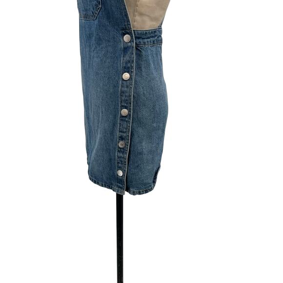 Free People Louise Denim Skirtall Overall Dress Medium Wash Blue Size 0 - Picture 7 of 13